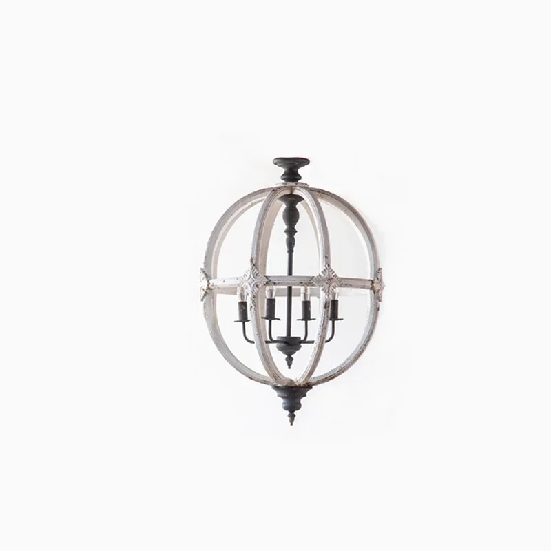 

Old chandelier wrought iron bedroom corridor solid wood lamp