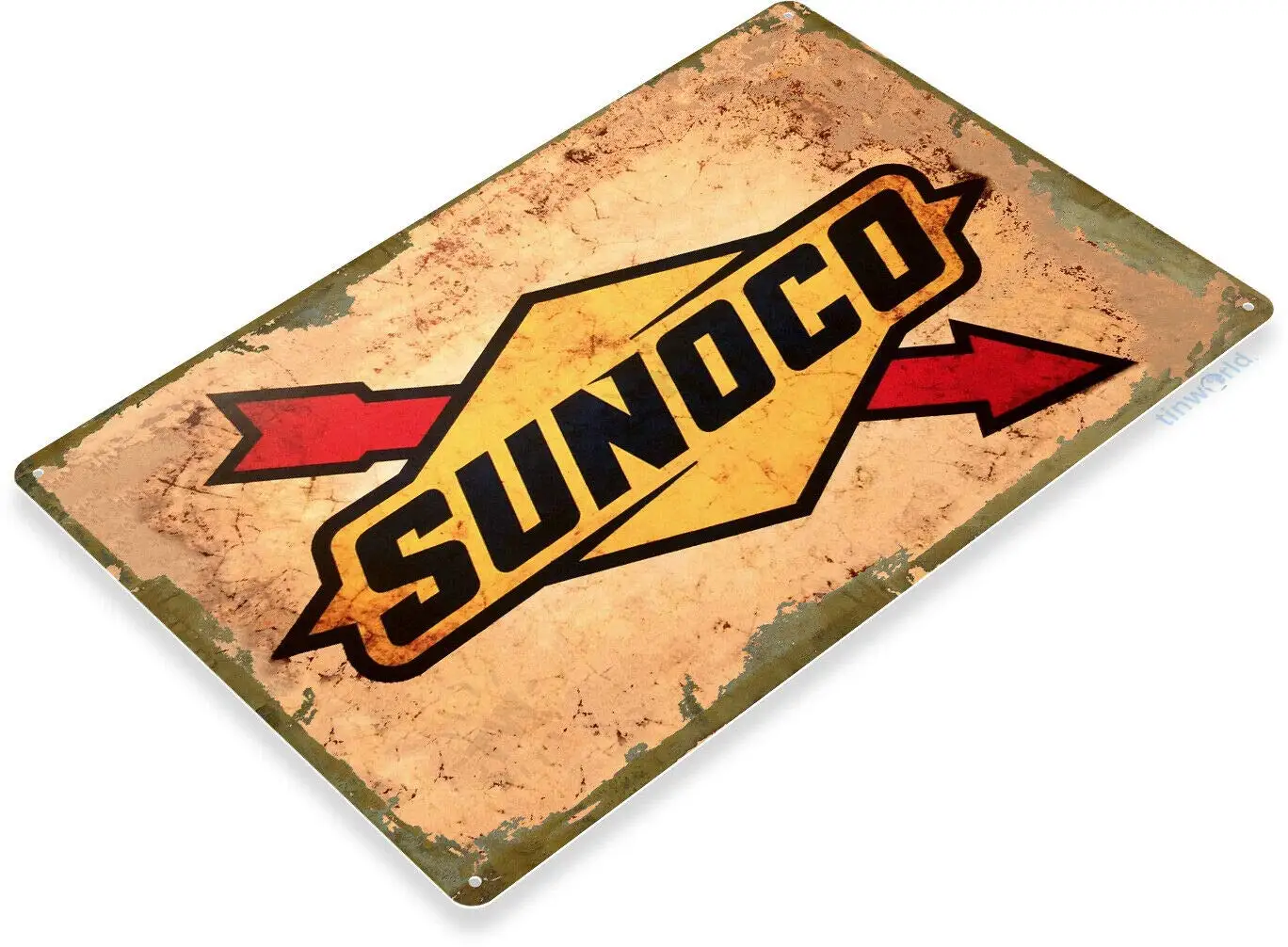 Sunoco Gas Station Oil Garage Motor Retro Logo Rustic Wall Decor Metal Tin Sign In