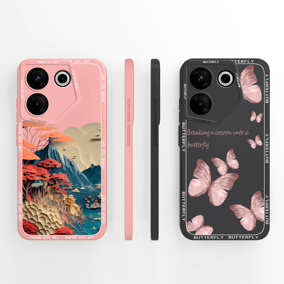 Case For Tecno Camon 20 Pro 4G 5G 20 Premier Butterfly Mountain Liquid Simplicity Shell For tecno camon 20 pro 20 premier Coque