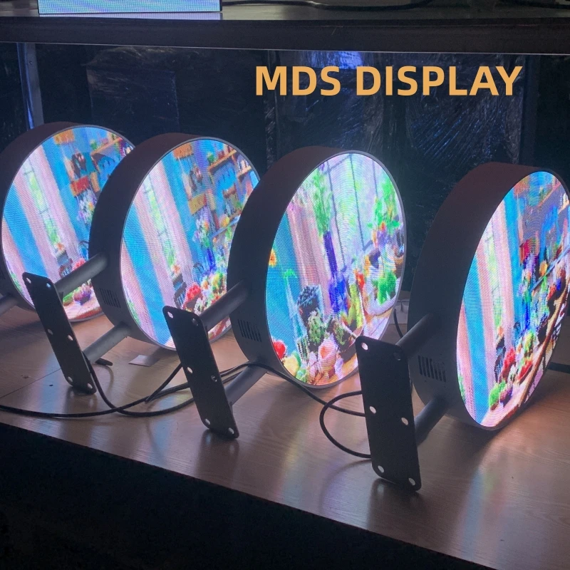 

MDS P2.5 0.5m Outdoor Logo Led Display Waterproof Full Color Wireless Control Creative Sign Round Led Display Circle Signboard