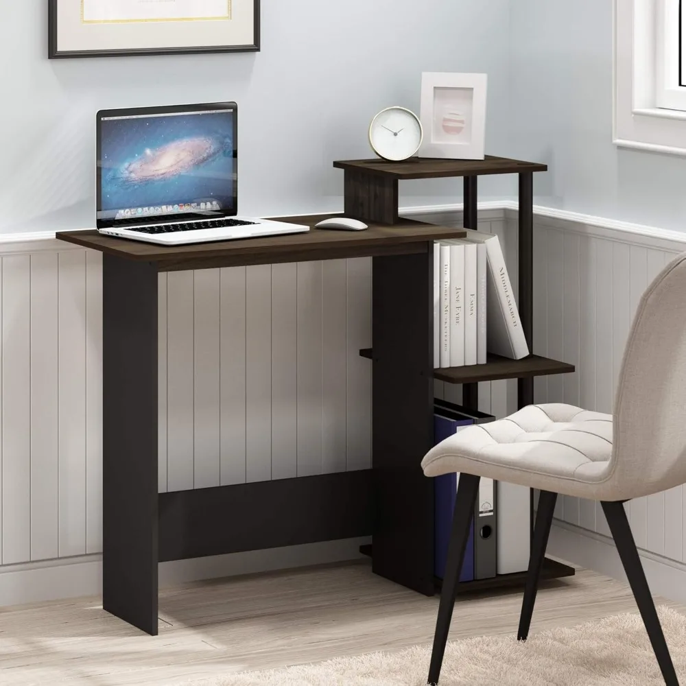 Efficient Home Laptop Notebook Computer Desk with Square Shelves, Columbia