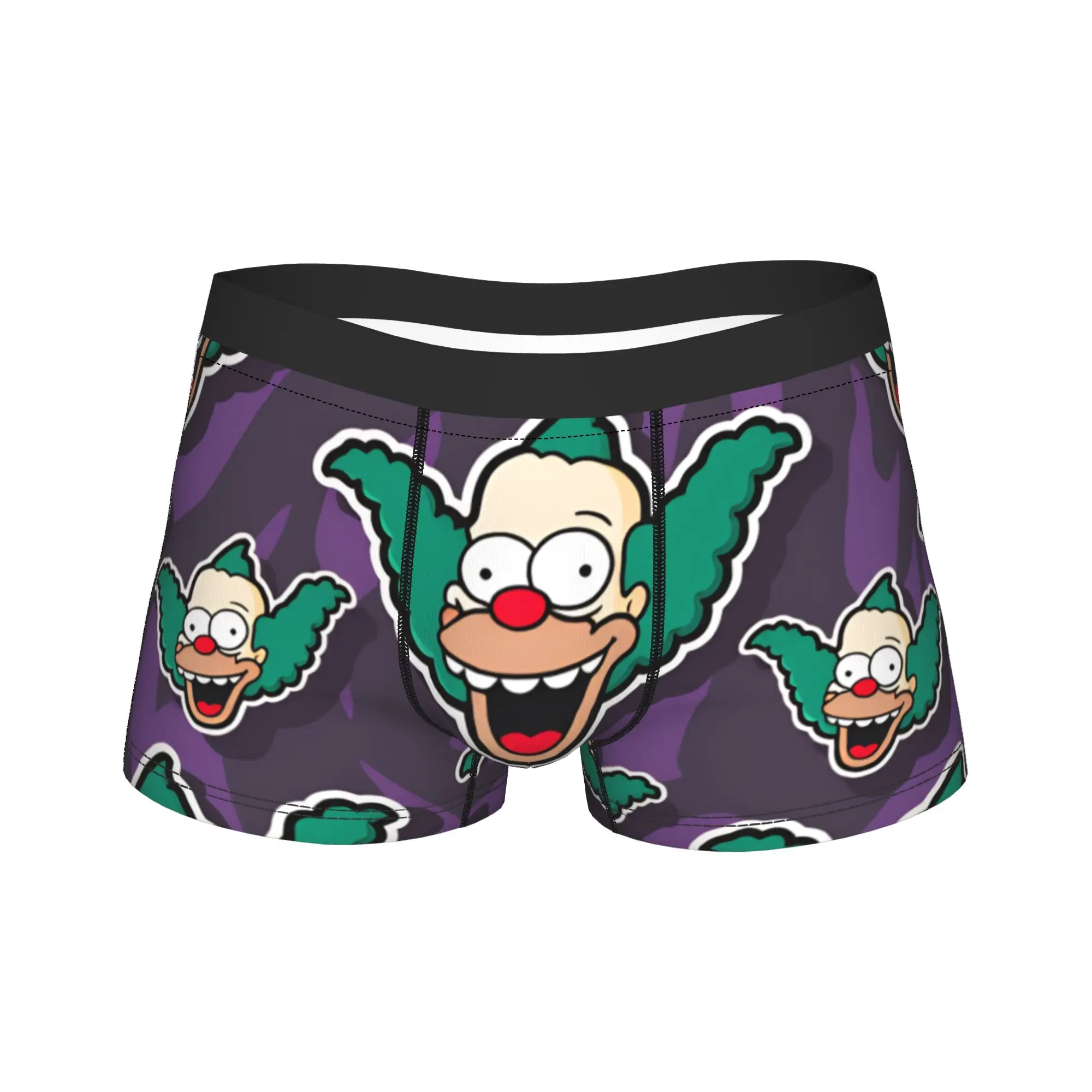 S-Simpsons Funny Clown Purple Camo Pattern Underwear Men Panties Design Comfortable Boxershorts Hot Sale Shorts Briefs Plus Size