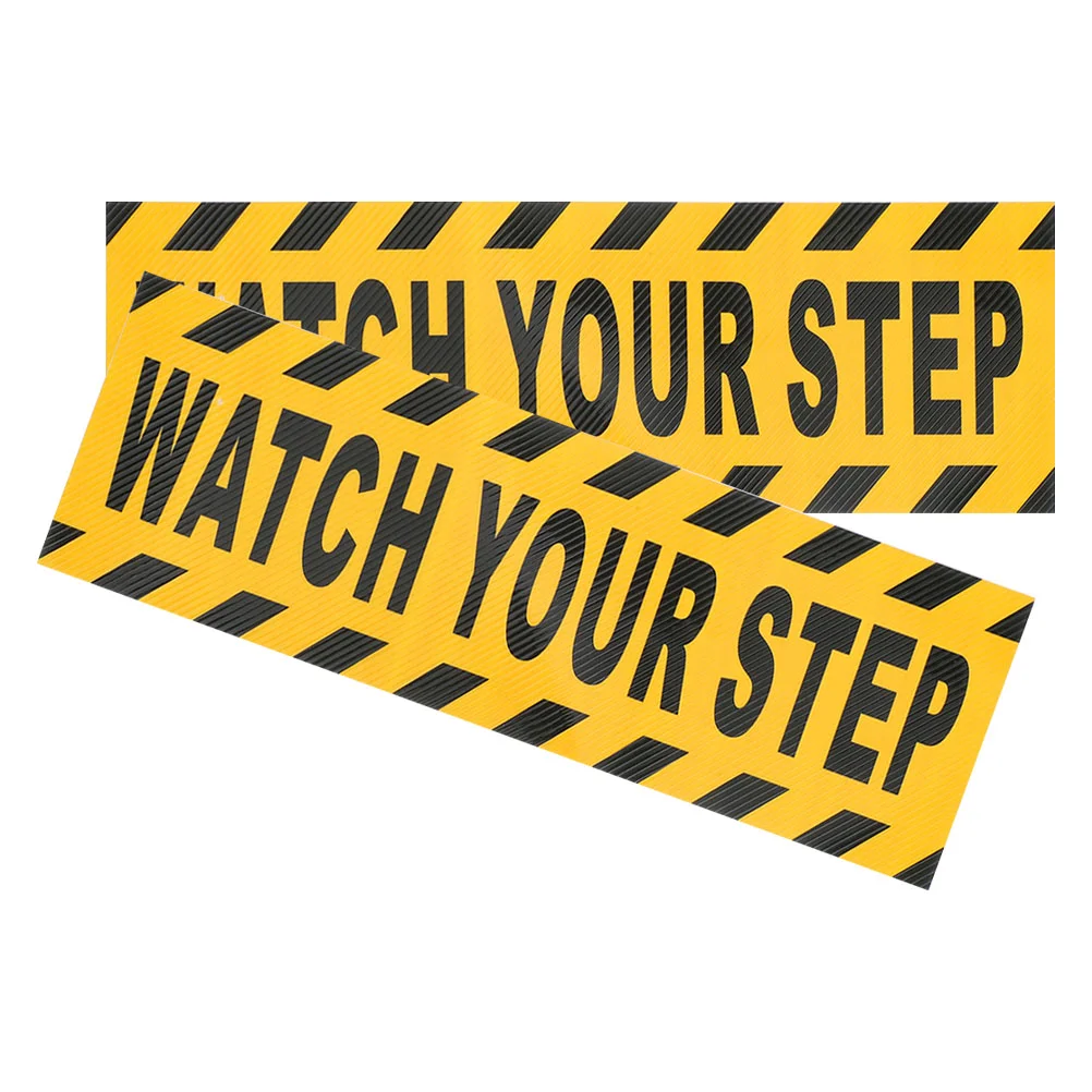 

2 Pcs Non-slip Stickers Anti Safety Tape Watch Caution Grip Your Step Signs Pvc Work