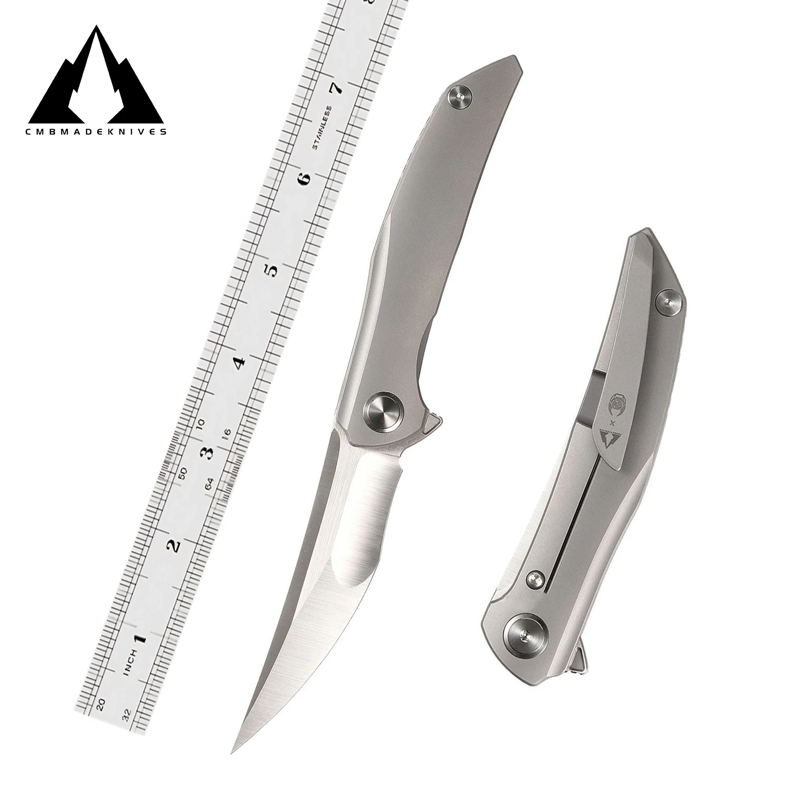 CMBMADEKNIVES Sasori Titanium Handle M390 Steel Blade Pocket Folding Camping Outdoors Knife EDC