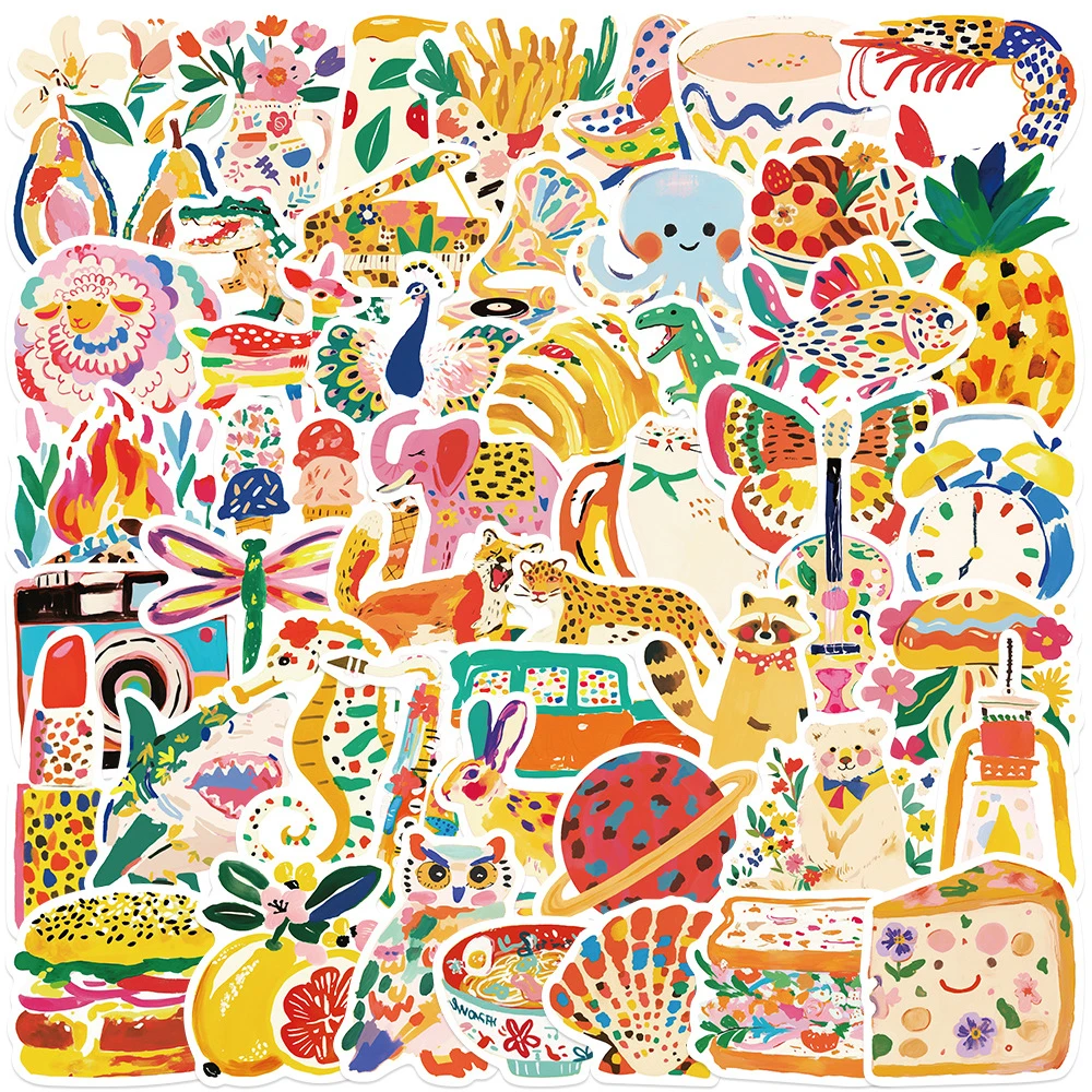 10/30/50pcs Creative Children Painting Graffiti Stickers for Stationery Phone Suitcase Bike Cute Cartoon Decoration Sticker Toys