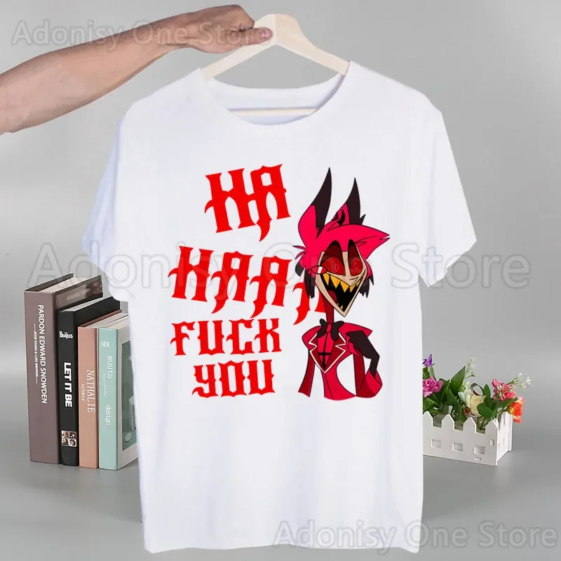 Hazbin Comedy Angel Dust Harajuku Man T Shirts Tees Shirt Tops Design Short-Sleeved Aesthetic Anime T Shirt