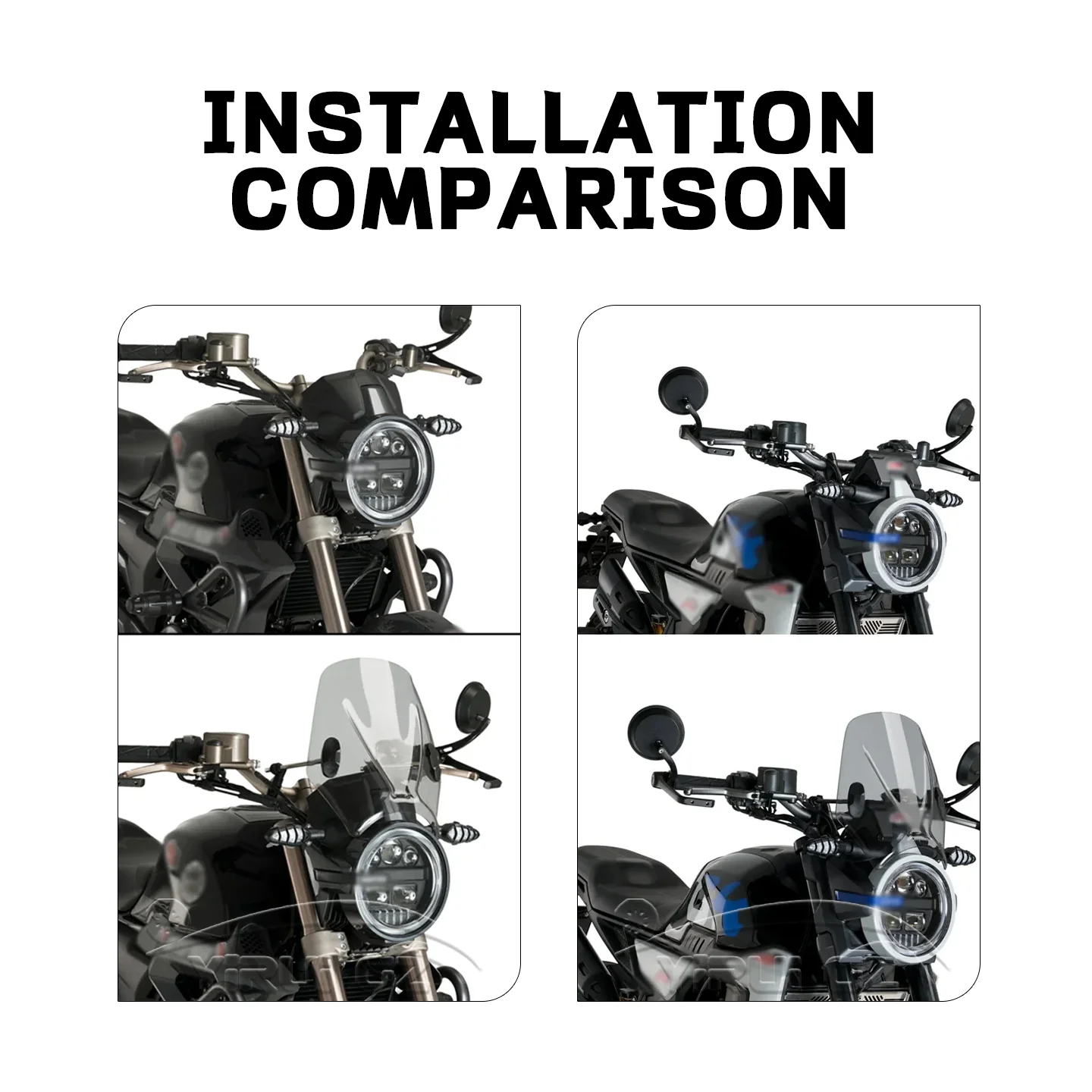 لـ Royal Enfield Interceptor 650 Continental GT 535 رصاصة/نيزك/كلاسيكي 350 500 الزجاج الأمامي للدراجات النارية العالمي
