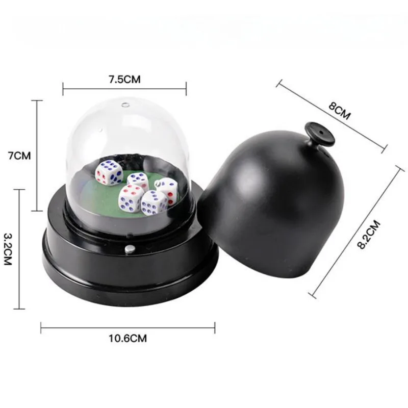 النردات الكهربائية السوداء النردات الأسطوانة كوب الأسطوانة التلقائي ل KTV حانة بار النردات صندوق النردات ألعاب النردات التلقائي كوب مع 5 النردات