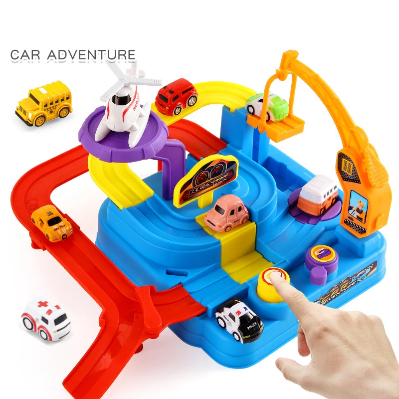 

1Set Small Car Breakout Adventure Toys Fun Track Car Park DIY Inertia Slide Car Boys Educational Toys for Children Birthday Gift