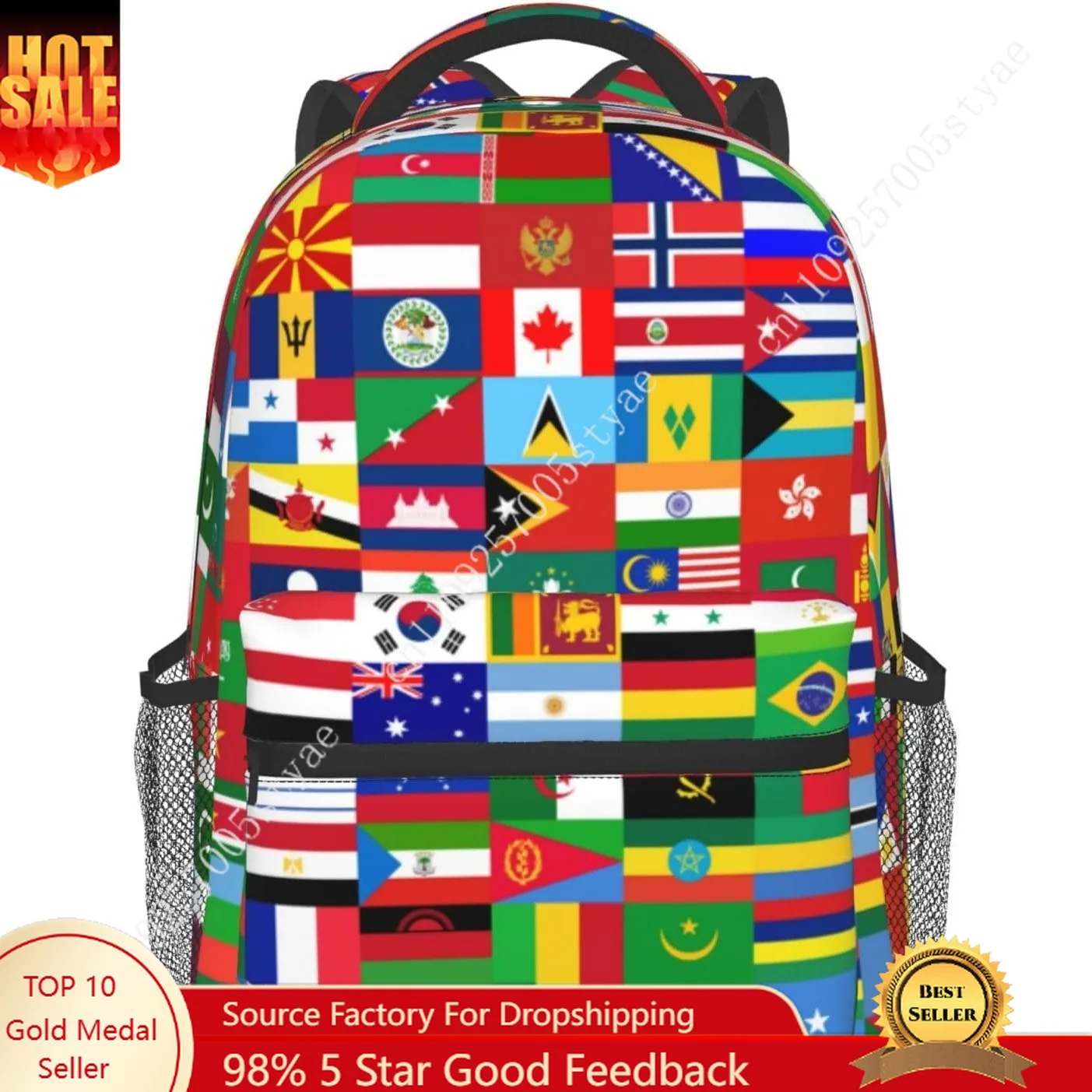 

Worlds Flag Bag Mens Womens Backpack Fashion Daypack Large Capacity Knapsack Rucksack Light Shoulder Bags for Travel Outdoor