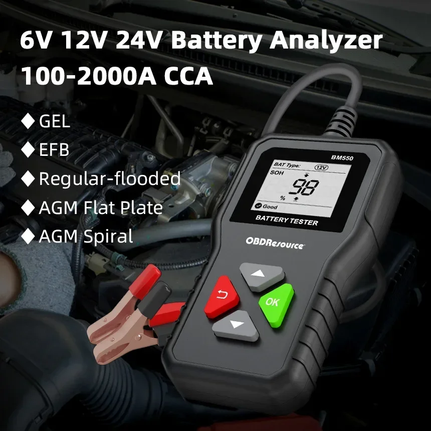 BM550 Auto Motorcycle 6V12V24V Multi-Function Intelligent Digital Display Professional Car Test Diagnostic Instrument Auto Tools