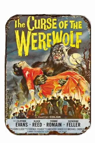 Curse of the Werewolf  Poster All Metal Tin Sign  8x12 sign