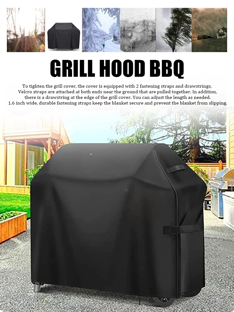 

Grill Cover Waterproof 420D Oxford Protective Cover Anti-UV Grill Cover, BBQ Tarpaulin, Gas Grill Cover