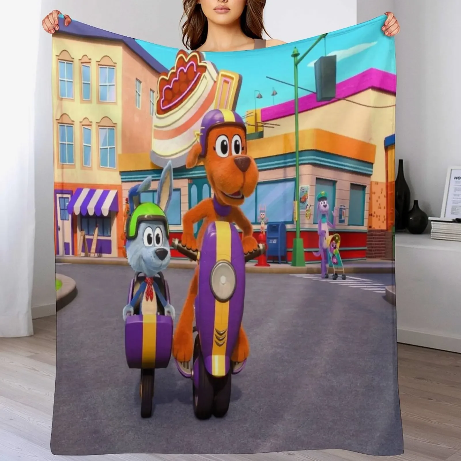 go dog go gift for fans go dog characters Throw Blanket Fluffy Cozy Throw Blanket for Home Decor