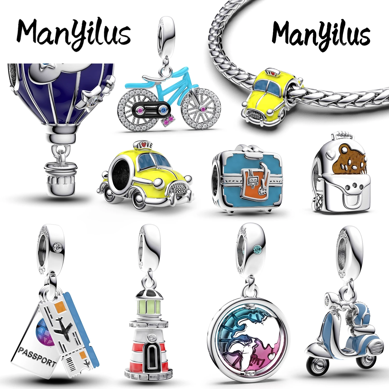 

Manyilus Charms Plata 925 Charms 925 Originales Bracelets Jewelry Women Bracelet Pendant Diy Charm Glass Beads Jewellery Making