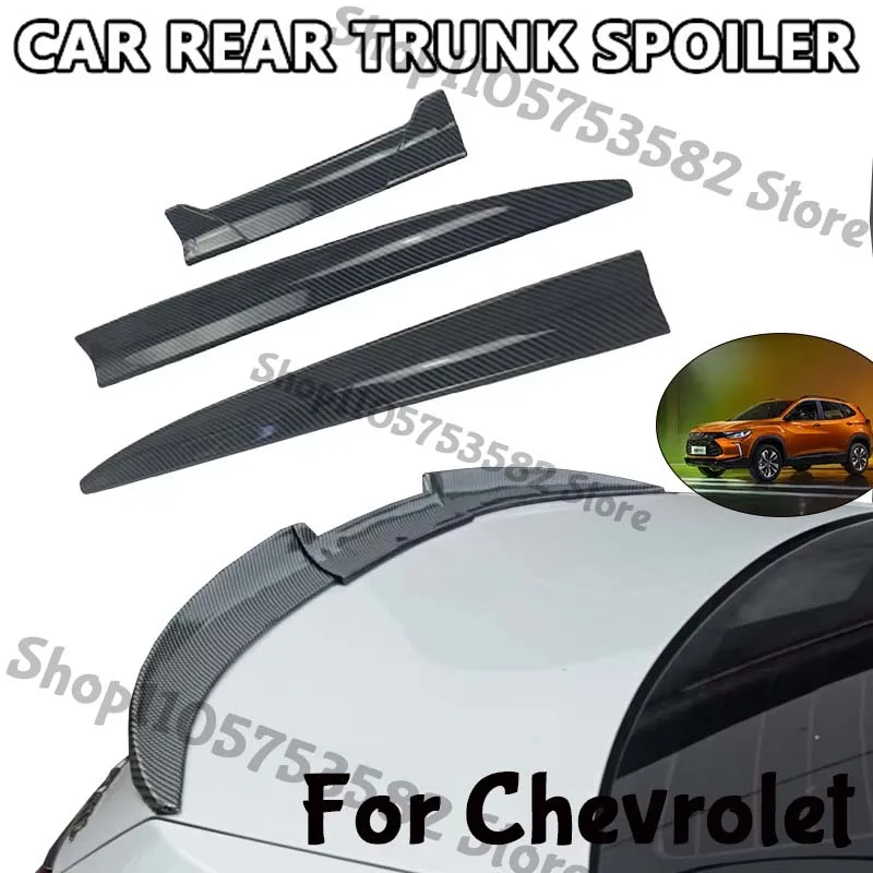 3Pcs DIY Cuttable Rear Trunk Spoiler Roof Wing Matte Black Universal Car Spoiler For Chevrolet Sedan Hatchback Modification