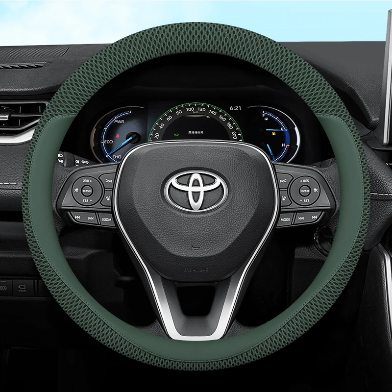 Car Steering Wheel Cover for Toyota Vios Harrier Rush Prius 2024 2023 2022 2021 Breathable Non-slip Car-styling Auto Accessories