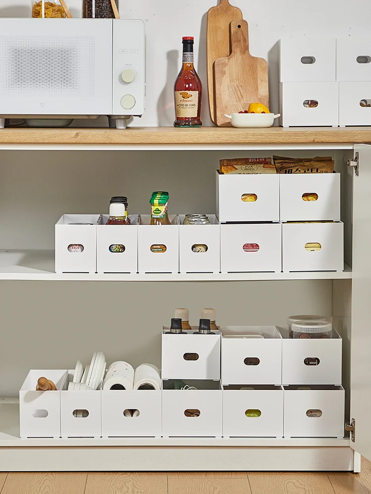 Rectangular Right Angle Storage Box Kitchen Cabinet Desktop Stationery Snack Miscellaneous Goods Multi-Functional Basket