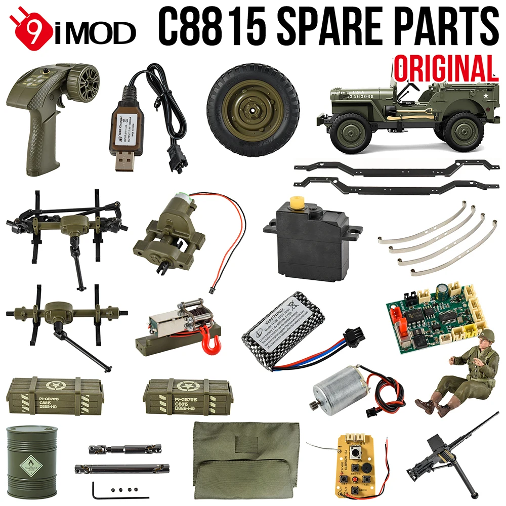9IMOD C8815 RC Car Parts Accessories Original Factory Remote Control Tires Motor Receiving Board Winch Metal Drive Shaft