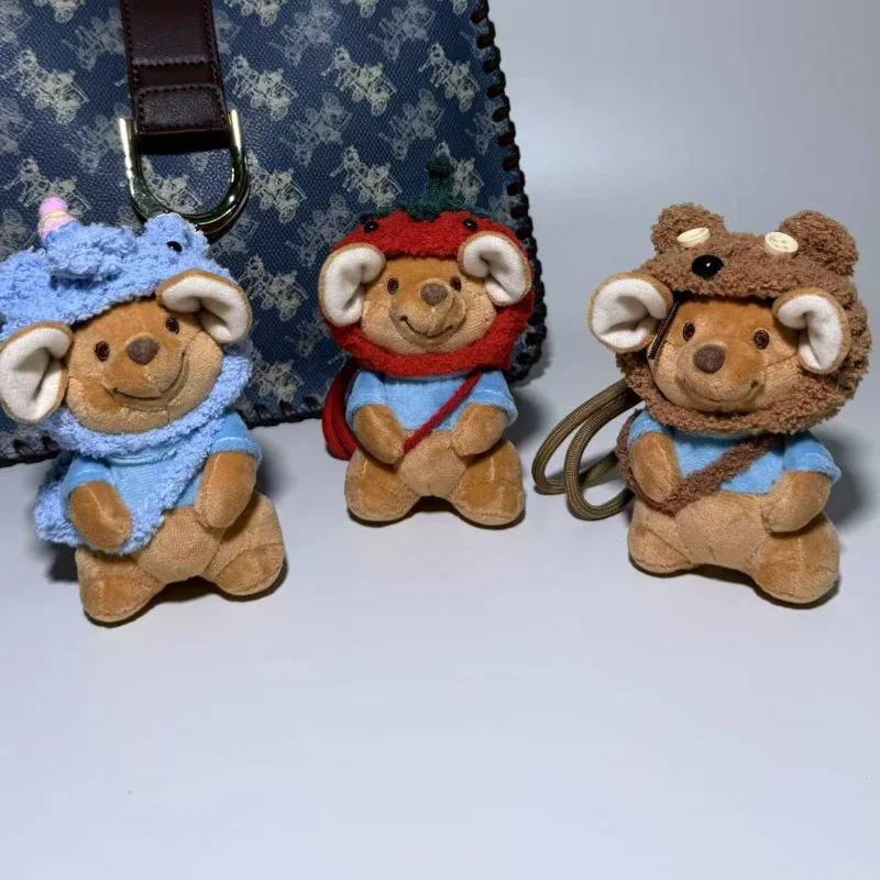 ديزني ويني ذا بوه رو الكنغر المفاتيح لطيف الشيف الزي الأطفال على ظهره سستة الديكور دمية قلادة لصديق هدية
