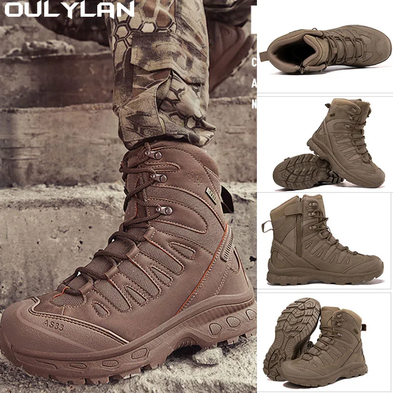 

Climbing Camping Shoe Hiking Shoes Men's High Top Desert Tactical Boots Field Training Shoes Climbing Ankle Boots