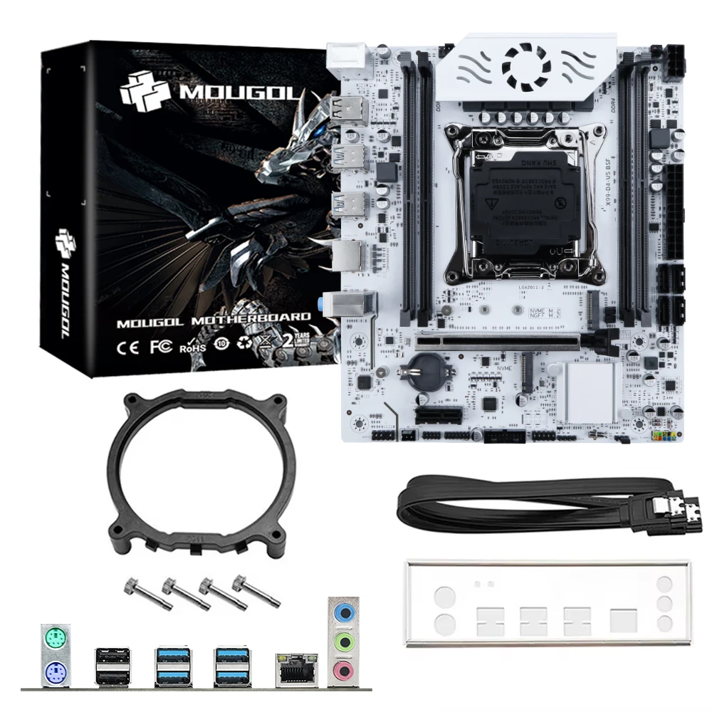 MOUGOL X99 마더보드 키트 C612 칩(E5 2680 V4 CPU 및 DDR4 16G(2*8G) 2133MHz 메모리 NVME PCIE3.0 SATA3.0 데스크탑 호스트용)