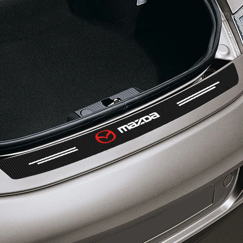 ألياف الكربون مانع صدمات خلفي للسيارة الجذع الحرس المحمية ملصق لمازدا 3 5 6 323 626 CX-3 CX-4 CX-5 CX-7 CX-9 Axela 6 RX8 7 MX3 #6