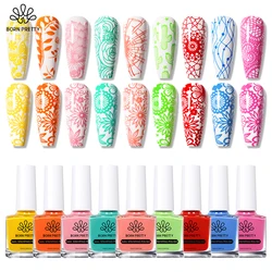 BORN PRETTY Stamping Nail Polish 10m Bright Color Yellow Green DIY Nail Art Stamping Print For Stamping Plates Varnish Manicure