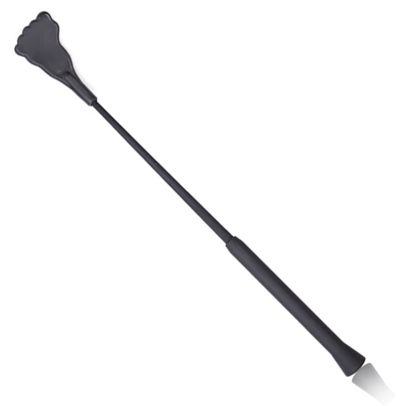 Látigo recto desmontable con forma de pie de silicona negra, accesorio para montar, paleta, Slapper, entrenamiento de caballos, salvia, 46cm