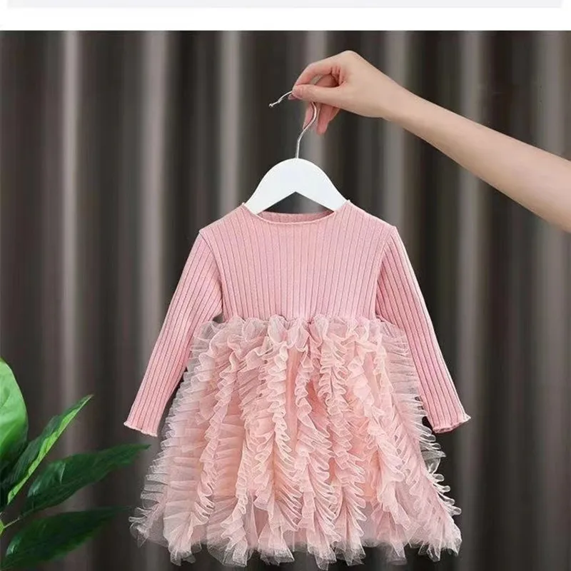 

Children princess Autumn Winter net yarn princess dress Wedding Birthday Princess Dress Pageant Prom Clothing