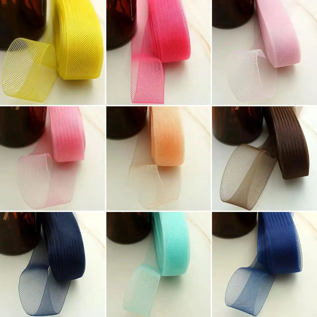 Crinoline Horsehair Braid Hat Brim Support Ribbon for DIY Handcraft Cosplay Costume Decoration Supply Wedding Fascinator Crafts