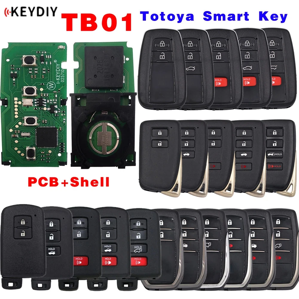 Универсальный пульт дистанционного управления KEYDIY TB01 KD Smart Key с транспондером 8A и корпусом для Toyota Corolla RAV4 Camry/Lexus FCCID:0020