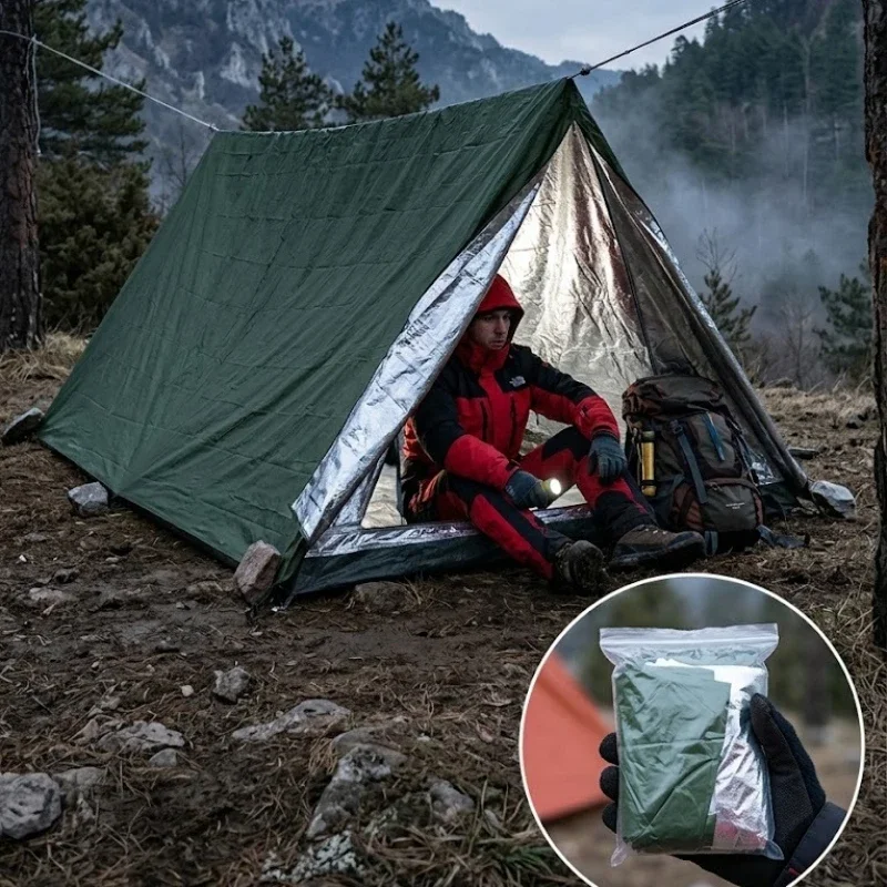Emergency Survival Tent Portable Thermal Shelter Rescue Blanket Waterproof Bivy Sleeping Bag First Aid Outdoor Camping Hike Gear