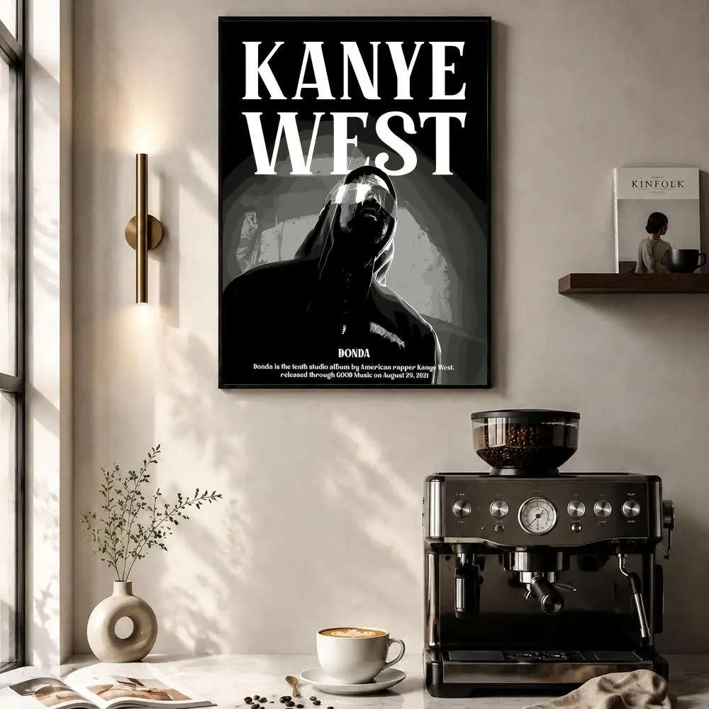 Pop Rapper K-Kanye West Music Album Poster Sticker Self Adhesive for Playroom Bedroom Hallway Home Wall Art Decor Gift - view 5