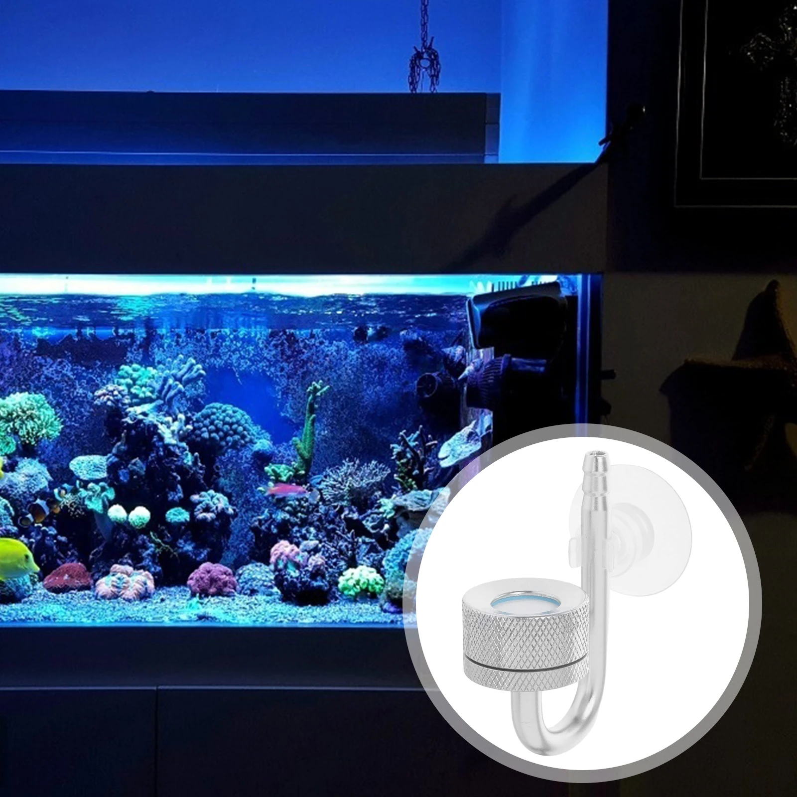 

Aluminum Alloy Diffuser For Aquarium Fish Tank Water Grass Growth Fine Bubble Diffusion Durable Silver Aquarium Co2 Equipment