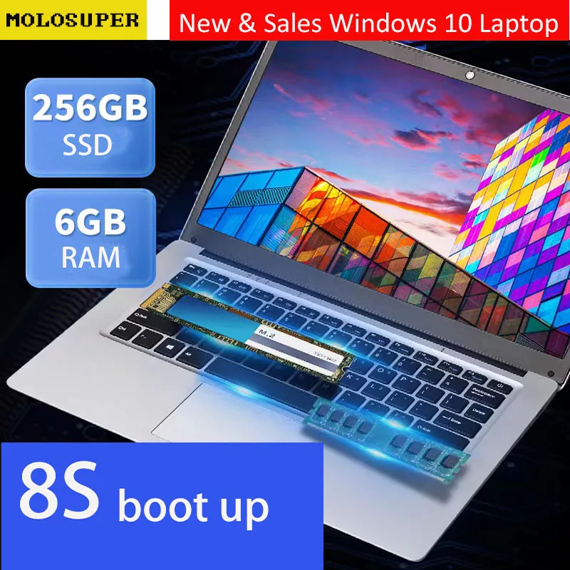 2023 14 inch Ultradunne School Notebook Laptop Studenten 6 GB RAM M.2 SSD Windows 10 Brazilië Laptops