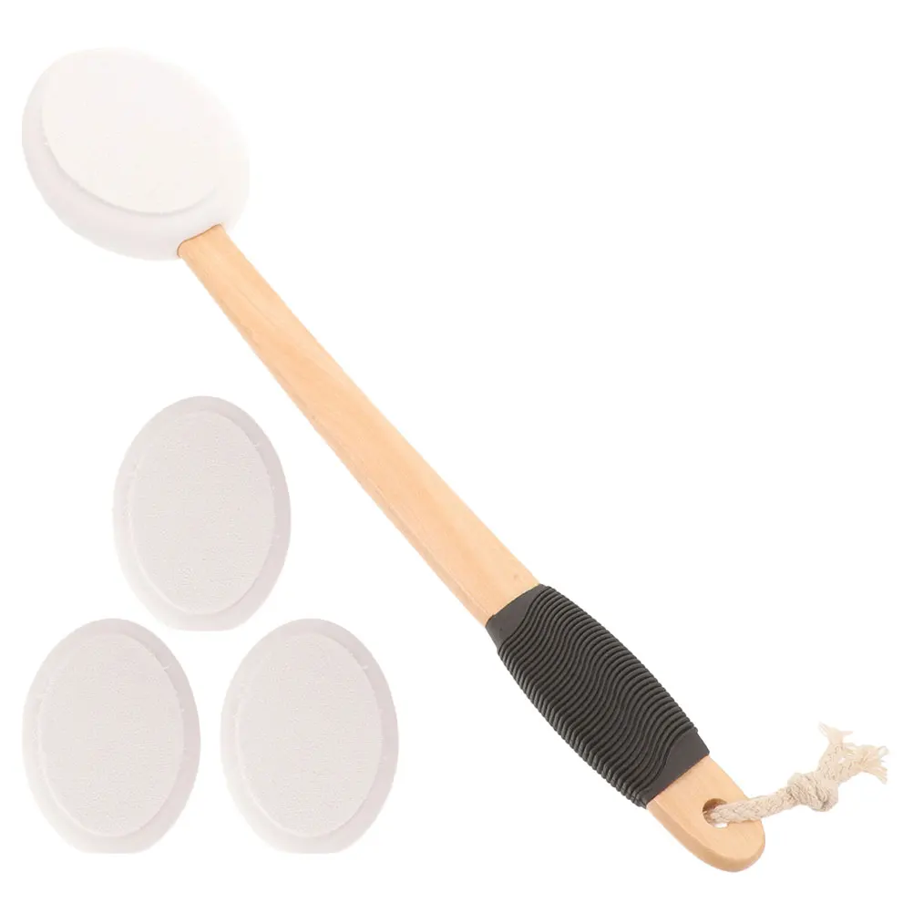 

Anti Slip Bath Brush Set Lotion Applicator Back Cream Feet Shower Sponge Long Handle Replacement Heads Sunscreen Body Wash Tool