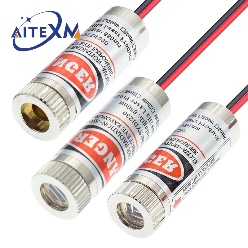 650nm 5mW Red Point / Line / Cross Laser Module Head Glass Lens Focusable Focus Adjustable Laser Diode Head Industrial YANXD