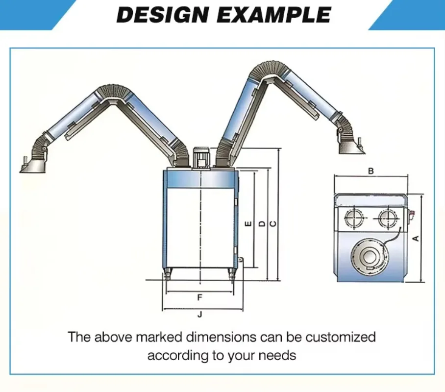 Новый промышленный сварочный пылесборник с фильтрующим картриджем для поглощения перов из сварки и резки металла