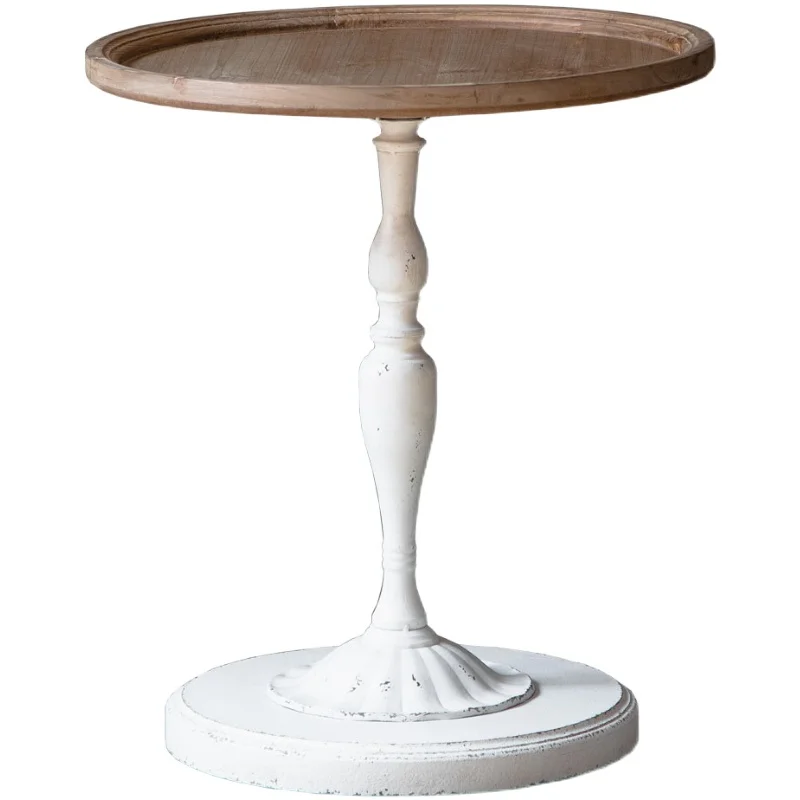 

American country side table solid wood retro mini round table carved old coffee table coffee