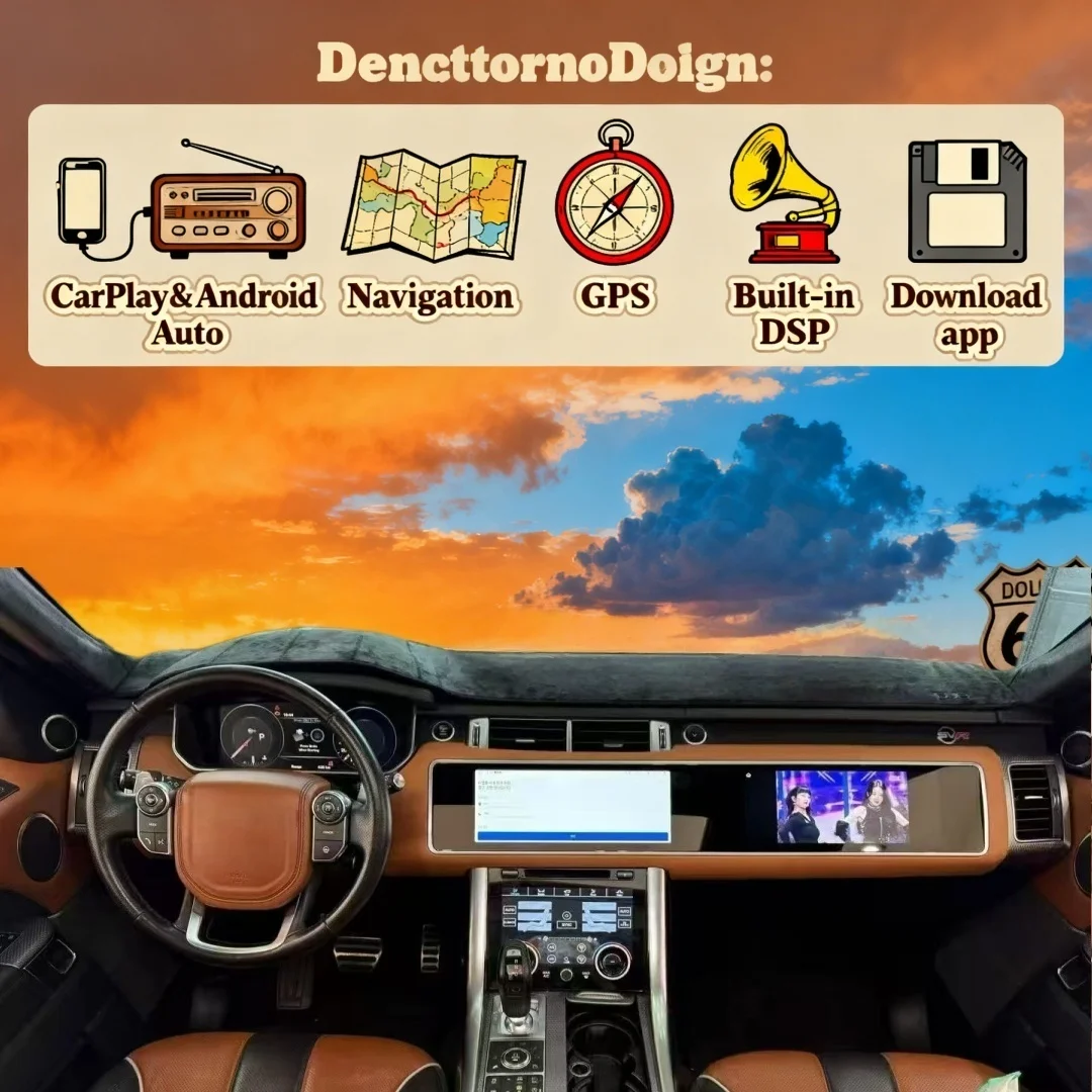 15.5+15.5 inch dual screen Car Android Carplay For Range Rover Executive/Sport L494 2014-2019 Multimedia Video Player Stereo GPS