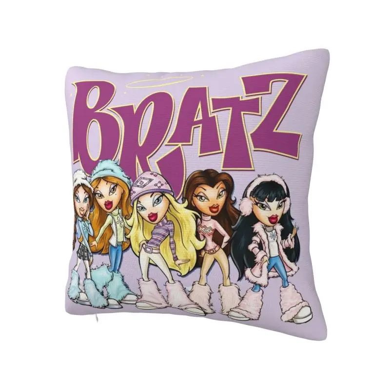 Bratzs Doll Cushion Cover Double-sided 3D Printing Movie Cartoon Throw Pillow Case for Living Room Custom Pillowcase Home Decor