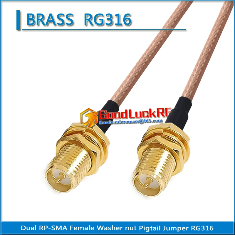 

Dual RP SMA RPSMA RP-SMA Female to RP SMA Female O-ring Bulkhead Washer Nut Plug Coaxial Pigtail Jumper RG316 extend Cable