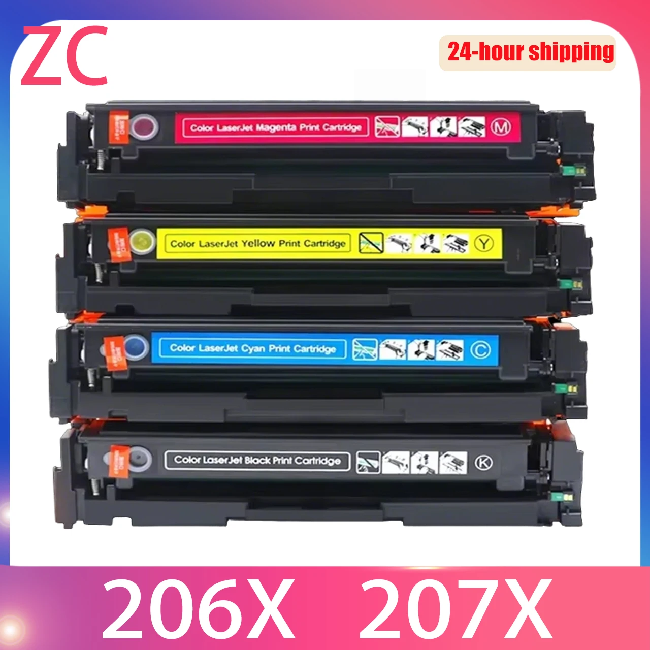 207X 206X Toner Cartridge Compatible for HP M283fdw M283fdn M255dw M255nw M282nw CF207A W2210A Printer Toner Cartridge with Chip