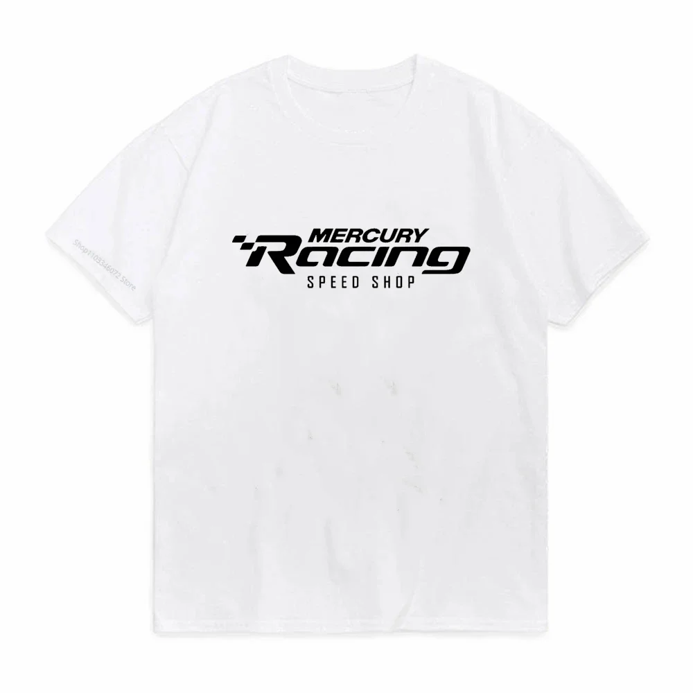 Hot Sale Summer 100% Cotton Mercury Racing logo T Shirt Men Racing Short Sleeves Cool Tee Hip Hop Streetwear T-shirt
