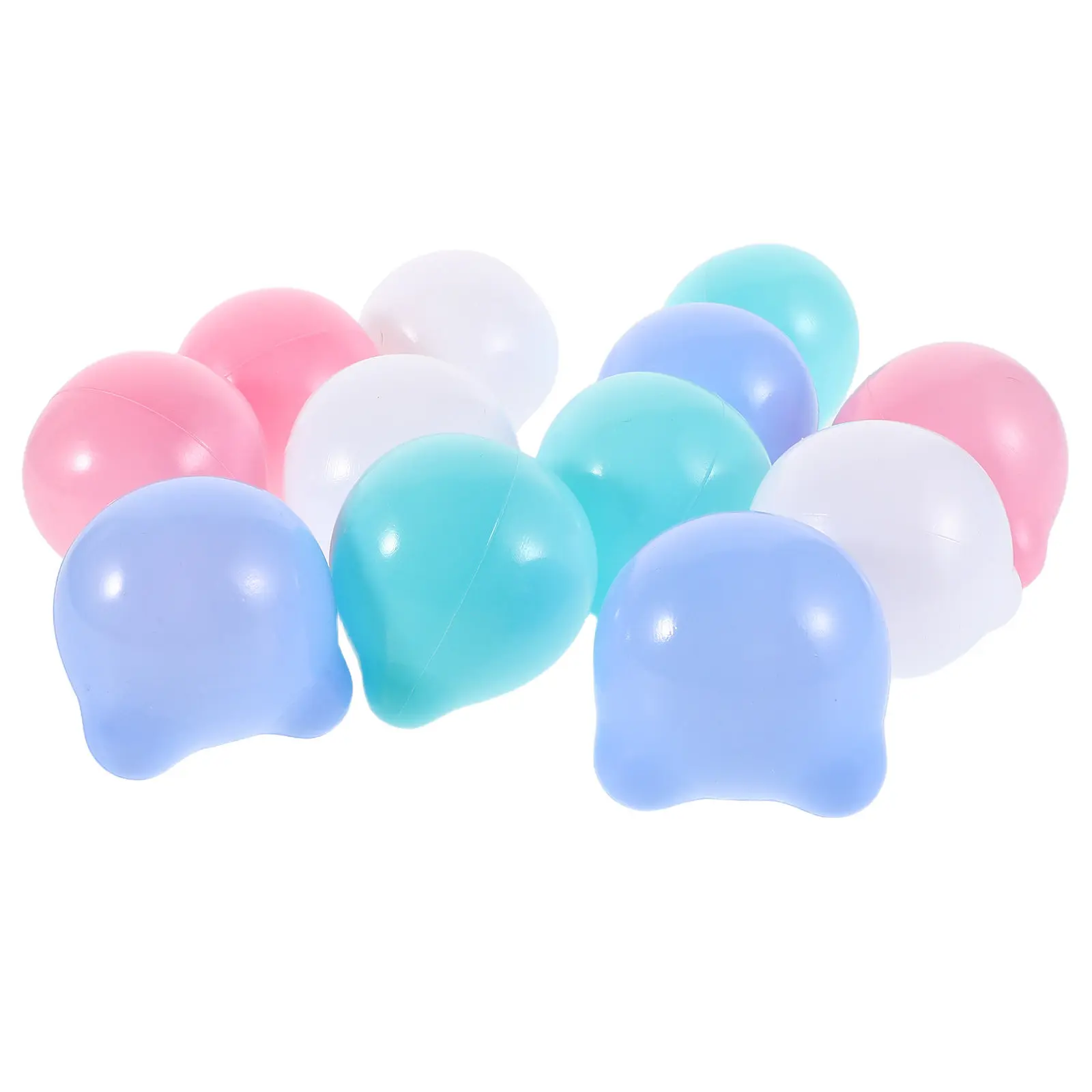 100Pcs Colored Bear-Shaped Ocean Balls for Infants Smooth Crush- Pit Play Safe Sensory Motor Skill Development