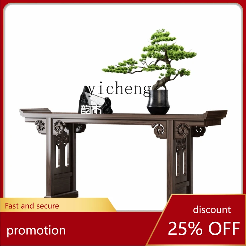 

CZ New Chinese Style Console Wood Solid Wood Console Tables Modern Minimalist Villa Zen a Long Narrow Table