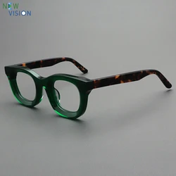 Eyeglass Frames for Men Vintage Wide Edge Thick Frame Matte Acetate Women Handmade Fashion Myopia Hyperopia Personality Glasses