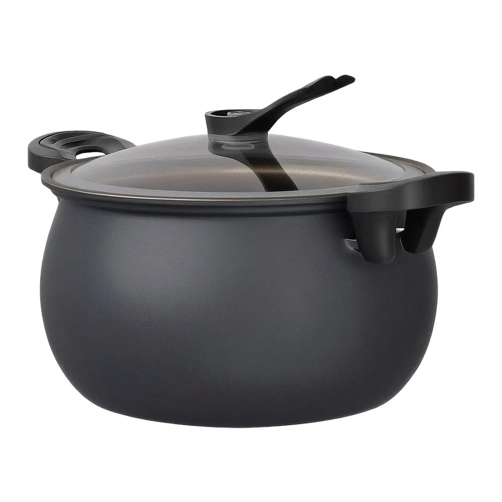 Family Cookware Large Capacity Pot For Family Meals Tempered Glass Lid Nutrient Retention For Induction Cooktops