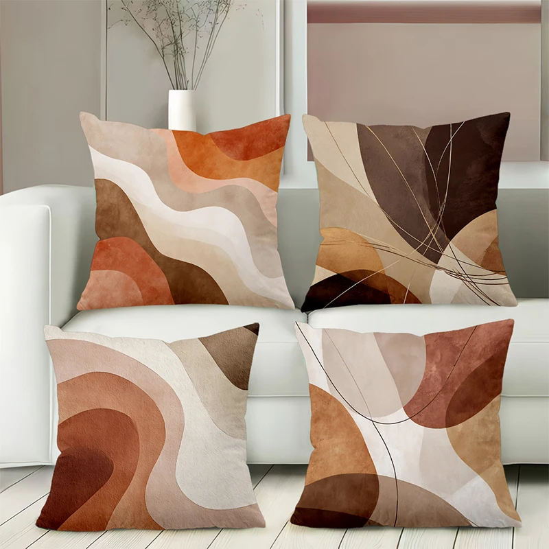 Modern Abstract Pattern Decorative Throw Pillow Covers Polyester Pillowcase, Sofa Decorative Cushion Cov Headboard Pillow
